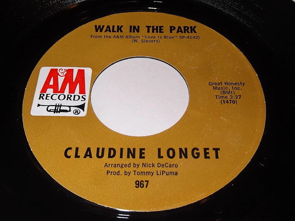 Claudine Longet - Walk In The Park / Who Needs You 45 RPM Record - Image 1 of 1