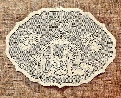 Belén Marfil 14" x 54" Encaje Mesa Corredor o Colchoneta Salón Foto 1 de 4