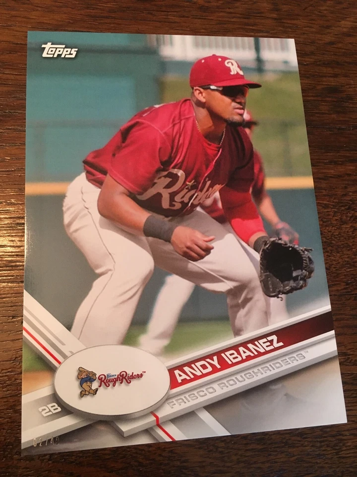 2017 Topps Pro Debut Jumbo 5x7 Andy Ibanez RoughRiders 97 #'d 02/49 - Image 1 of 1