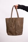 Designer Vintage Taupe Leather Tote Shopper Bag Made in Italy