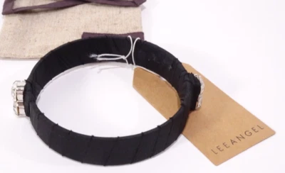 Brazalete fino Lee Angel para mujer Alexa cristal envoltorio de seda nuevo con etiquetas 198 negro Foto 1 de 4