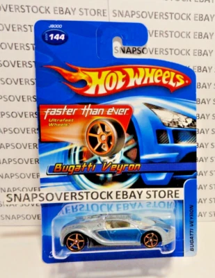 2006 HOT WHEELS GRAY/BLUE BUGATTI VEYRON FASTER THAN EVER, HW #144, NICE & VHTF - Image 1 of 4