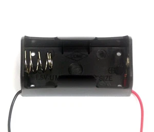 4pc Plastic Battery Holder Cassette R14P UM-2 C 1.5V Wire Lead BH211-1A COMF - Picture 1 of 6
