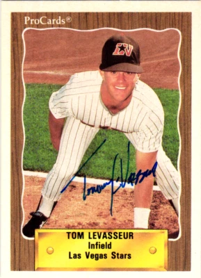 1990 ProCards Minor League #129 Tom Levasseur Signed Las Vegas Stars - Image 1 of 2