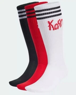 Calcetines Adidas x Korn | TALLA Mediana | Paquete de 3 Pares LE 30th Rojo Negro Blanco M Foto 1 de 4