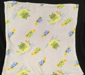 Buster Coperta Marrone Blu Giglio Pad Rana Tartaruga Sicurezza Lovey Coperta - Foto 1 di 4