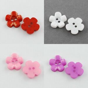 15mm Flower Shaped Acrylic buttons 4 Colours Baby Cardigans Crafts Knitting Art