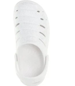 Rugged Shark EVA Clogs Women's CHOOSE SIZE White Sparkle Sandals Waterproof NEW - Picture 1 of 7