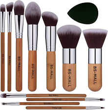 BS-MALL Makeup Brush Set 11Pcs Bamboo Synthetic Kabuki Brush Set Foundation P...