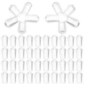 100 Pcs PVC Anti-collision Rubber Cover Round Hanger Caps Ends Tip - Picture 1 of 12