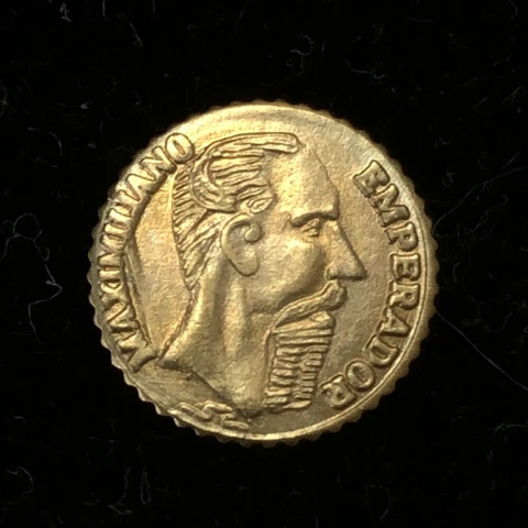 1865 RS MEXICO GOLD  Emperor MAXIMILLIANO Gold Wedding Token Unc Cover