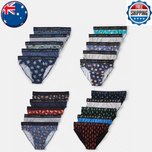 Alpha Mens 5 Pack Tropical Elastic Waistband Briefs XS-3XL - image 1 of 1