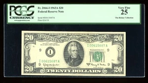 DBR 1963-A $20 FRN Minneapolis Fr. 2066-I PCGS 25 Serial I00615687A - Picture 1 of 2