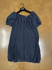 Size 2 FLUET 100% Silk  sleeve tunic top dress blouse With Side Pockets - Picture 1 of 3
