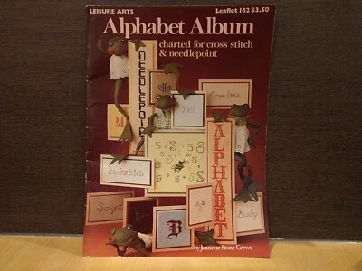 1979 Leisure Arts Alphabet Album 162 Counted Cross Stitch Book 15 Fonts Vtg 9386 - Image 1 of 4