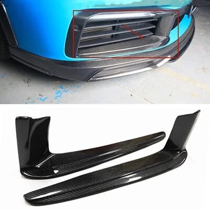 Carbon Fiber Front Fog Light Air Vent Trim For Porsche Carrera 911 992 2018-2022 - Picture 1 of 9