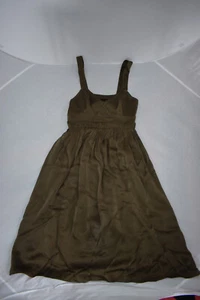 Burberry Prorsum Khaki Green Seta Silk Shoulder Strap Dress Womens IT42 UK8-10 - Picture 1 of 12