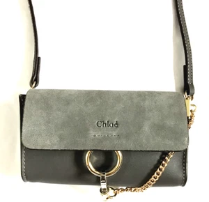 Chloe Designer Purse Suede Leather Crossbody Causal Preppy Gray NWOT - Picture 1 of 6