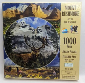 NEU Sunsout 62353 Mount Rushmore Kunst von Old Red Truck 1000 Stck. Puzzle versiegelt - Bild 1 von 5
