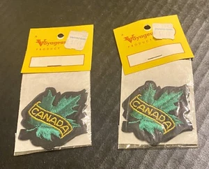 Vintage Canada Maple Leaf Pair Embroidered Patch Green Brand New In Package! - Picture 1 of 4