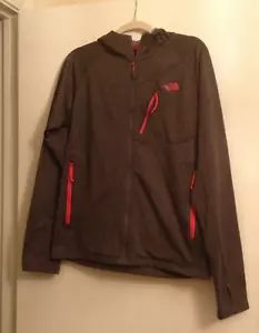 The North Face Men's MEDIUM Gray Orange Zip Up Hoodie Fleece Light Jacket M - Picture 1 of 13