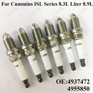 6 Pcs Spark Plug Kit 4937472 4955850 For Cummins ISL Series 8.3L Liter 8.9L、 - Picture 1 of 4