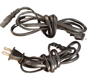 Lot of 2 Two-Prong 6ft AC Power Cord Cables NEMA 1-15P C7/C8 - Picture 1 of 3