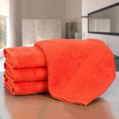 Amplio paquete de 4 toallas de baño decorativas 100 % algodón 600 GSM altamente absorbentes suaves Foto 1 de 3
