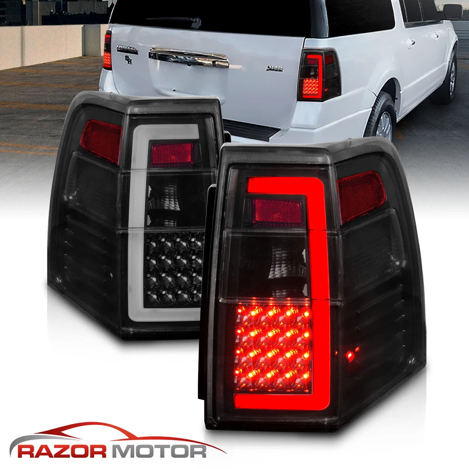 Par de luces traseras de humo para Ford Expedition 2007-2017 barra LED C para repuesto Foto 1 de 4