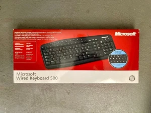 Microsoft Wired Keyboard 500 New In Box Black In Colour - Picture 1 of 2