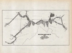 Mapa ferroviario antiguo de Maryland occidental de 1932 mapa de densidad de tráfico de carga 2732 - Imagen 1 de 3
