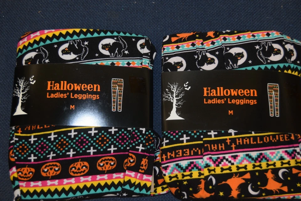 Halloween Ladies' Leggings 2 Pack Combo Size M (8-10)