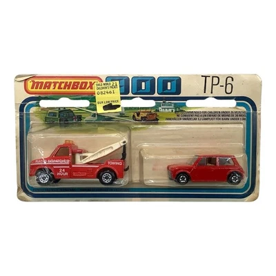Matchbox 900 TP-6 Red Wreck Truck & Racing Mini Two Packs Lesney Superfast 1978 - Image 1 of 4