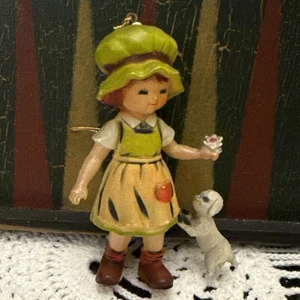 Bradford Novelty Mary Had A Little Lamb Christmas Ornament Vintage Girl w Lamb - Picture 1 of 9