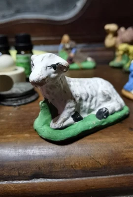 Le Mouton.... Rare santons animaux de la crèche de noël vers 1940. - Photo 1/2