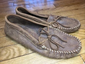 Minnetonka 793 Classic Driver Leather Moccasin Brown Mens Size 13 - Picture 1 of 8