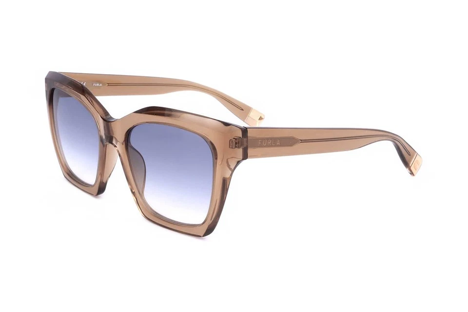 Furla SFU621 0D67 Sunglasses Women's Transparent Cognac/Blue Gradient 53mm