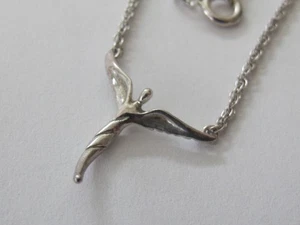 B1 Lavaggi 925 STERLING SILVER Angel Cross Guardian Pendant & 16" Necklace - Picture 1 of 5