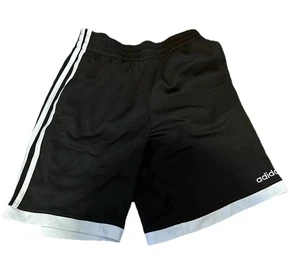 Size M boys adidas shorts black shorts with white stripes and white adidas logo - Picture 1 of 5