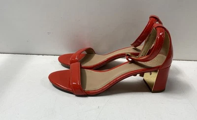 Sandalia de tacón de bloque con correa en el tobillo roja lisa Tory Burch para mujer 6M Foto 1 de 4