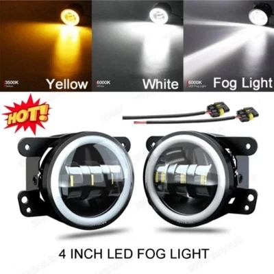 Pair 4" Inch Bumper LED Halo Fog Lights For Jeep Grand Cherokee 2011 2012 2013❤️ - Image 1 of 4