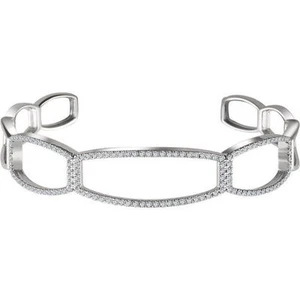 Brazalete de diamante de 6 1/4" en oro blanco de 14 K (3/4 quilates tw.) - Imagen 1 de 1