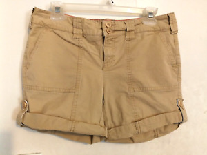 Tommy Hilfiger Womens Shorts 4 Brown Khaki Chino Casual Pockets Inseam 5"