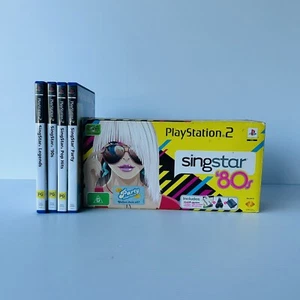 Singstar Bundle PS2 PlayStation 2 x4 Singstar Games & x2 Microphones + Dongle - Picture 1 of 5