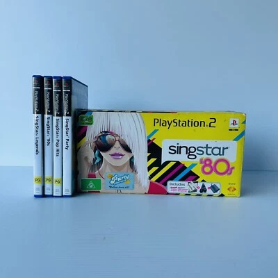 Singstar Bundle PS2 PlayStation 2 x4 Singstar Games & x2 Microphones + Dongle - Image 1 of 4