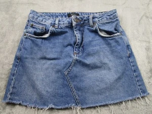 BDG Skirt Womens Medium Blue Denim Distressed Pockets Modern - Picture 1 of 8