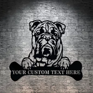Personalized American Bulldog Name Metal Sign. Customizable Dog Owner Wall Decor - Picture 1 of 6