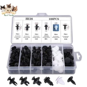 100pcs Car Plastic Clips Scrivet Door Boot Trim Panel Bumper Cover Retainer kit - Picture 1 of 4