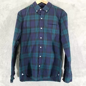 Camicia Bonobos da uomo blu medio verde a quadretti su misura slim vestibilità abbottonata flanella - Foto 1 di 10