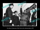 OLD LARGE HISTORIC PHOTO OF NEW HAVEN CONNECTICUT FIDEL CASTRO AT RAILROAD 1959